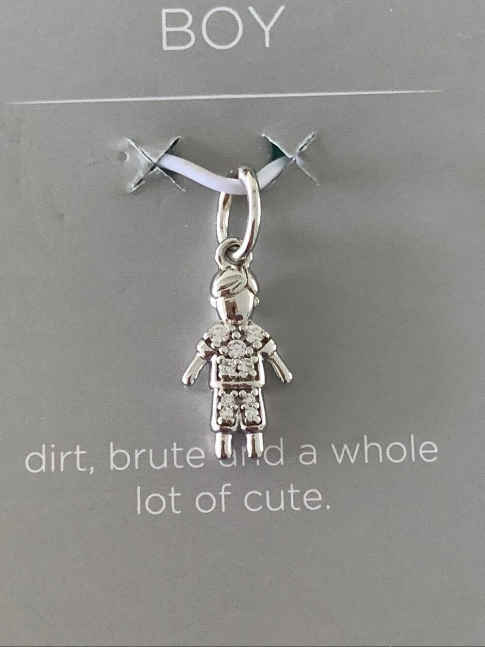 .925 Origami Owl Boy Sterling Silver Jewelry Charm #family